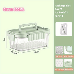 2pcs Fruit Box With Fork Outdoor Camping Storage Box