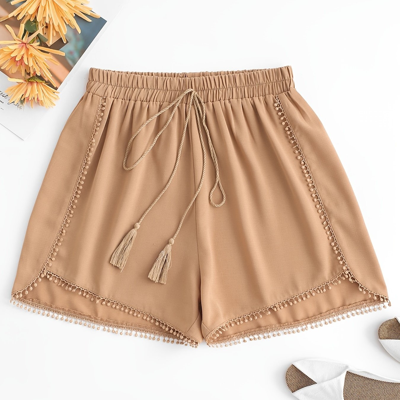 Boho Tassel Drawstring Shorts for Spring & Summer