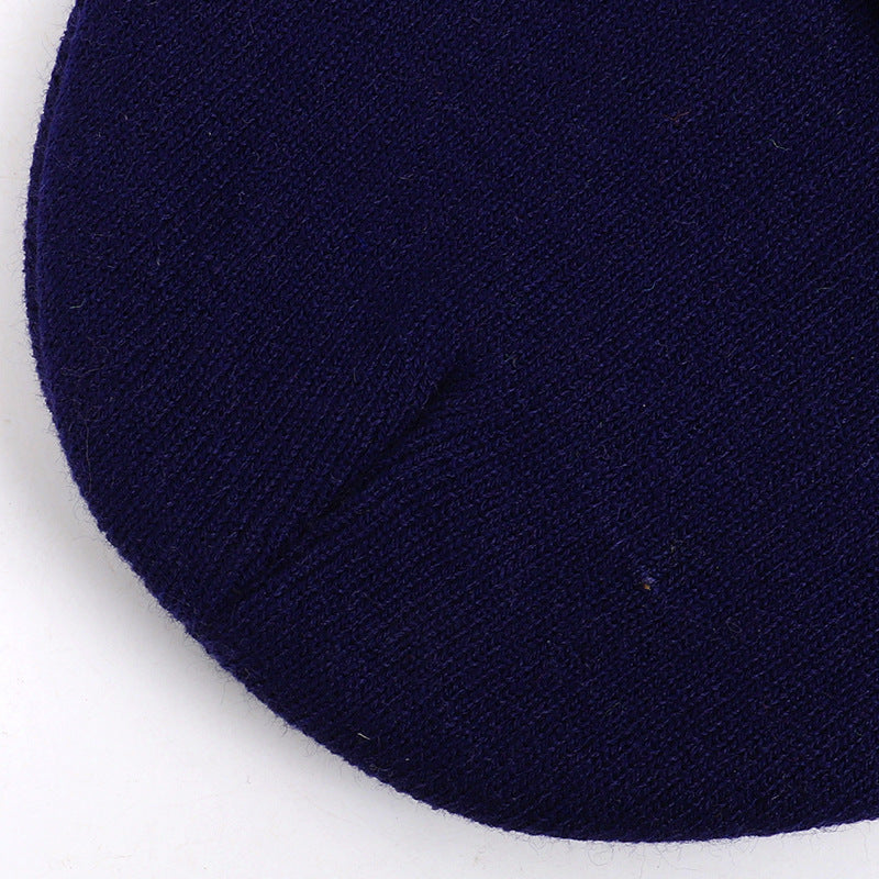 Men's Solid Knitted Hat in Black - Warm Winter Beanie Cap