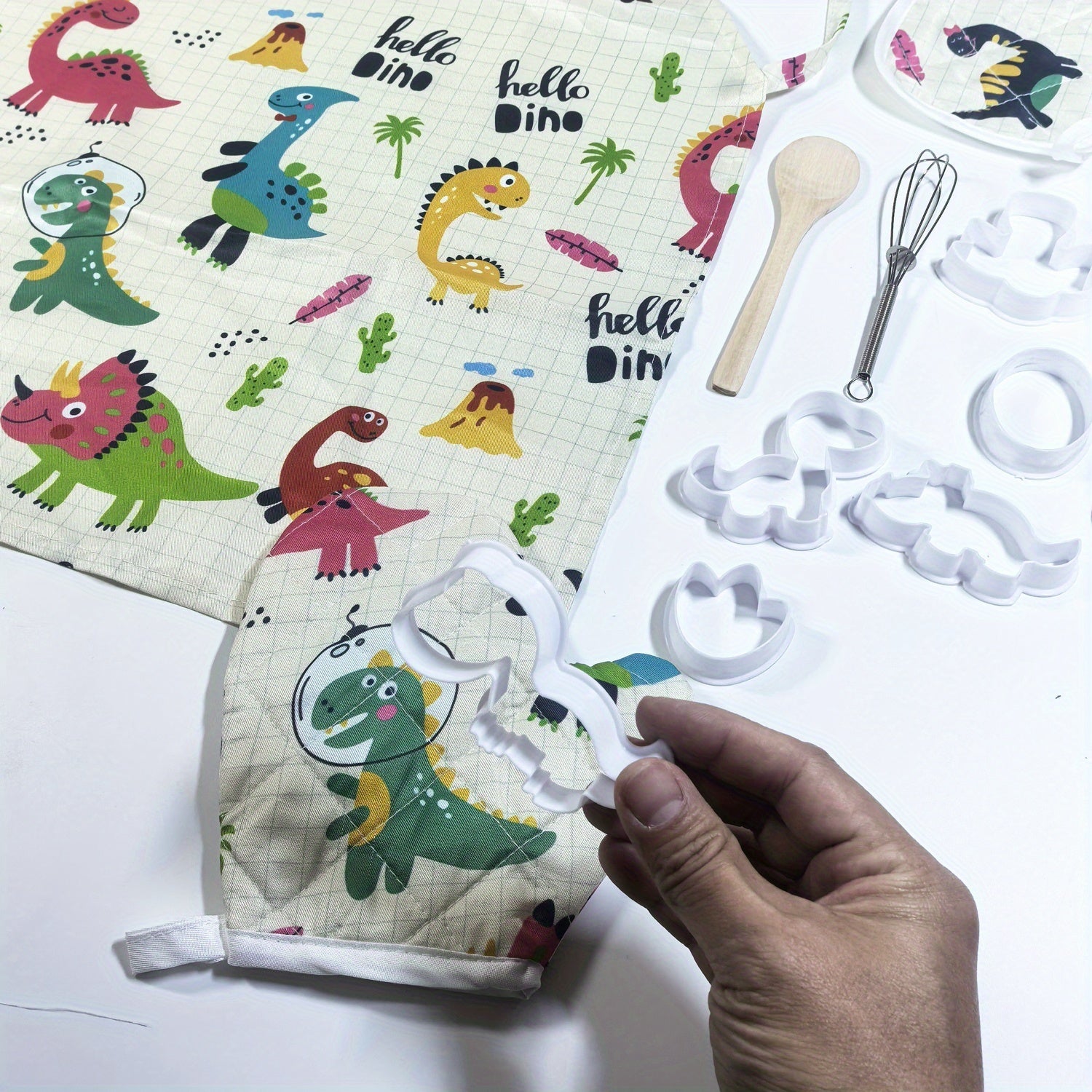 15pcs Kids Chef Set Apron Gloves Hat Pink Accessories Baking Tools