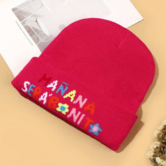 Multicolor Letter Print Knitted Hat