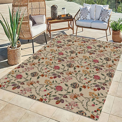 Luxuriant Flowers Pattern Sponge Rug Hallway Entrance Doormat Carpet
