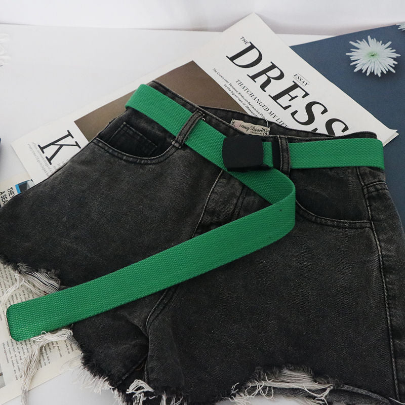 Metal Canvas Belt Width Hypoallergenic Trouser Belt For Women