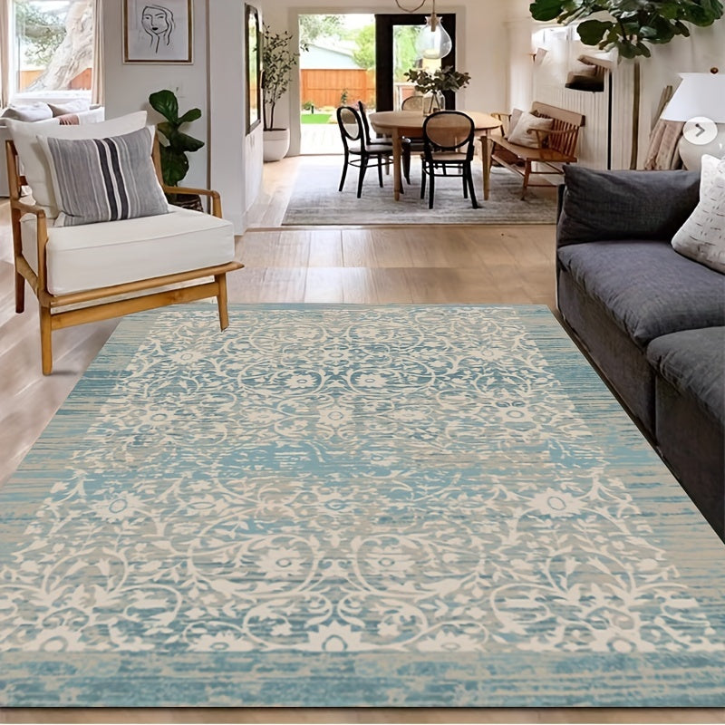Boho Indoor Outdoor Area Rug Coastal Bohemian Rustic Easy Cleaning Non Shedding