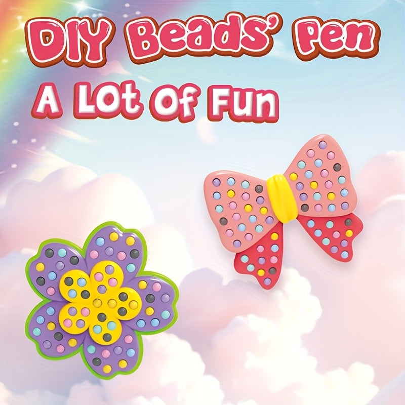 Kids DIY Dot Drill Pen Pearl Pen Toy Girl Sticker Puzzle