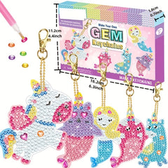 DIY 5D Diamond Painting Keychain Kit for Girls