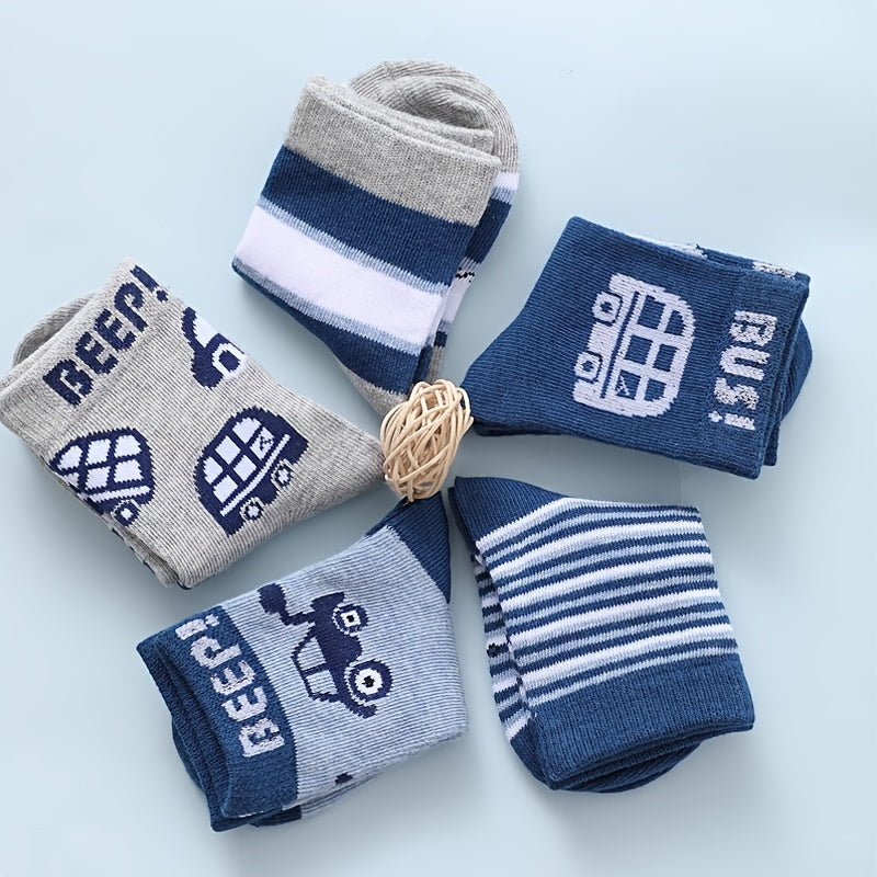 Kids Thin Breathable Crew Socks Cartoon Pattern Socks