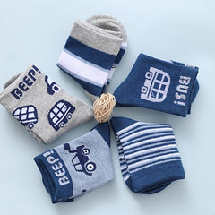Kids Thin Breathable Crew Socks Cartoon Pattern Socks