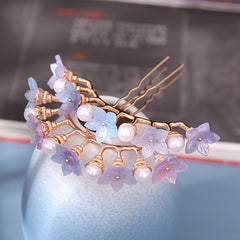 Antique Style Flower Juda Pin Alloy Pearl Hairpin for Women Girls