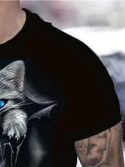 Cat 3D Print Men's Short Sleeve T-shirt Graphic Tee Summer Clothes
