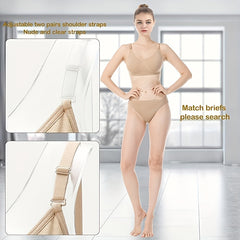 Seamless Dance Bra with Clear Back Straps