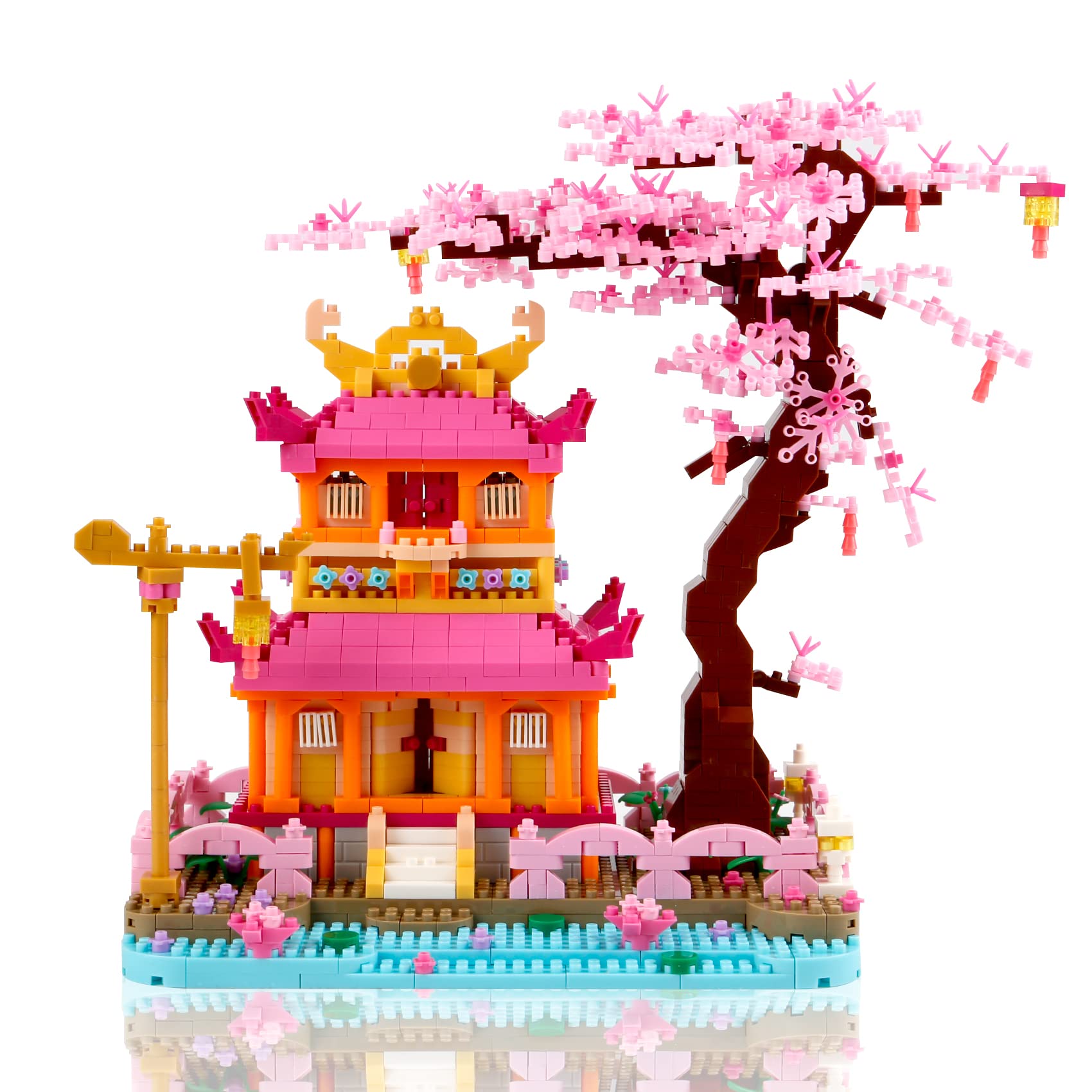 Cherry Bonsai Tree Building Set - Mini Blocks Sakura Tree House