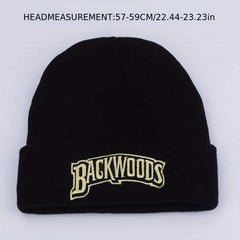 Letter Embroidery Beanie Unisex Warm Elastic Casual Skull Cap