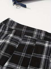 Plaid Pattern Pleated Mini Skirt Casual Zipper Versatile Skirt