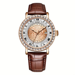 Rose Gold Ladies Quartz Watch Clock