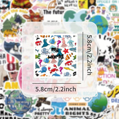 50pcs Cartoon Animal Graffiti Stickers for Phones Computers Cups