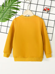 Boys Cars Print Crew Neck Sweatshirt