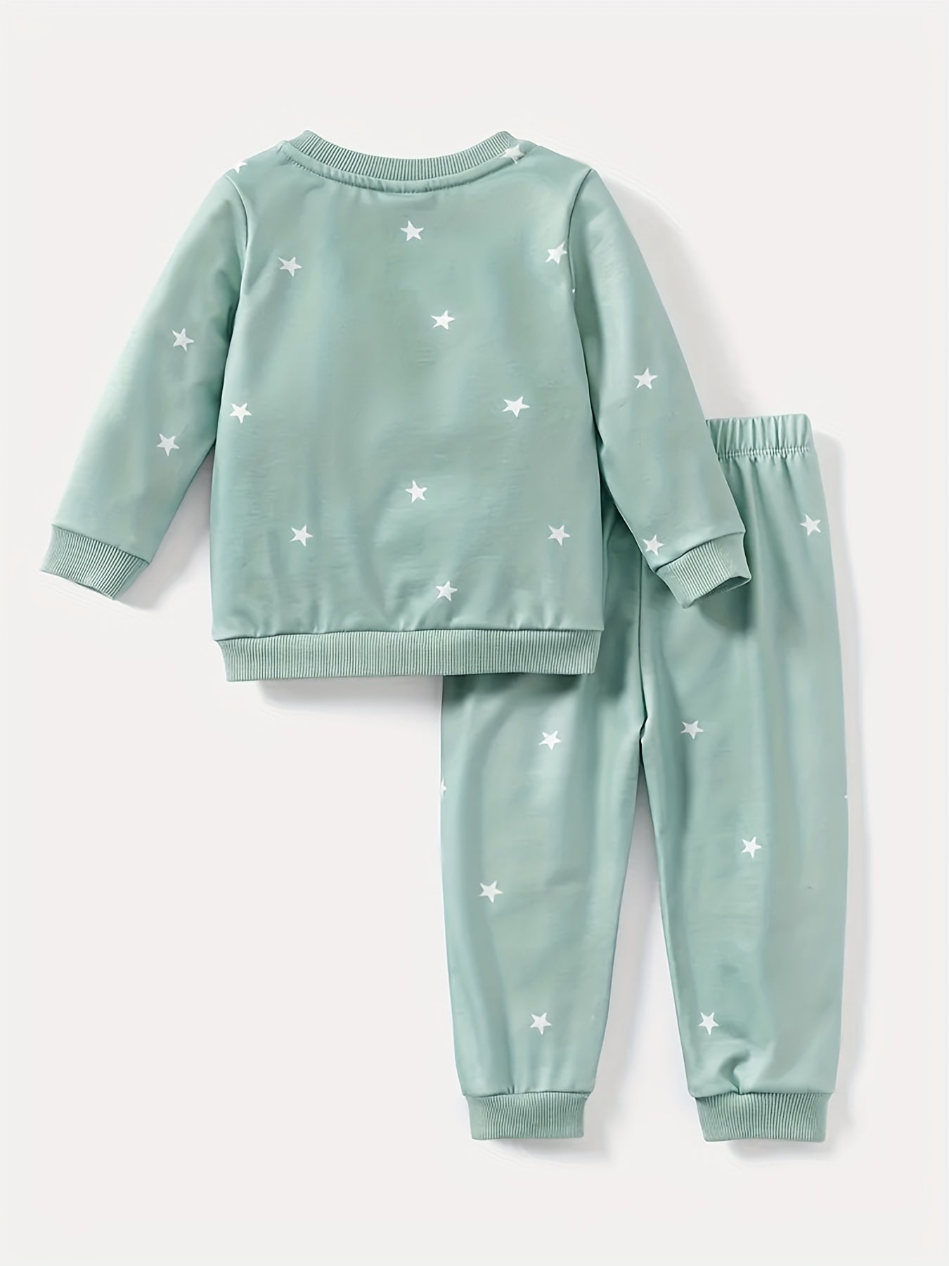 Baby Dotted Print Sweatshirt Pants Set Fall Winter Loungewear Set