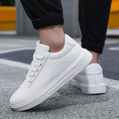 Men's Solid Skate Shoes Comfy Non Slip Casual Lace Up Sneakers
