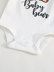 Baby Boy's Bear Graphic Sweatshirt & Romper & Trousers Set