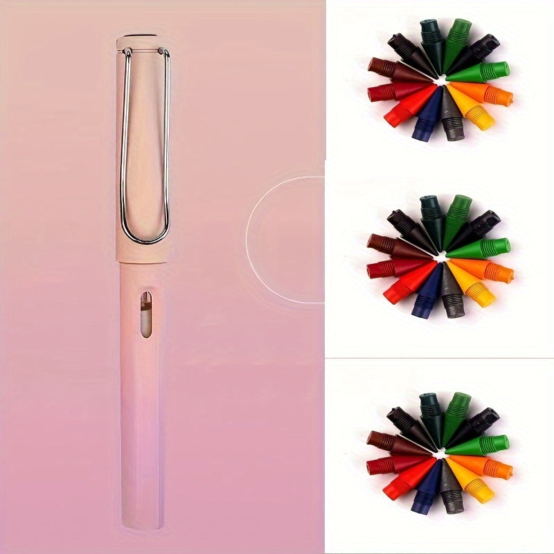 Cherry Pink Pen With 36 Tips Eternal Pencil Technology for Writing Sketching