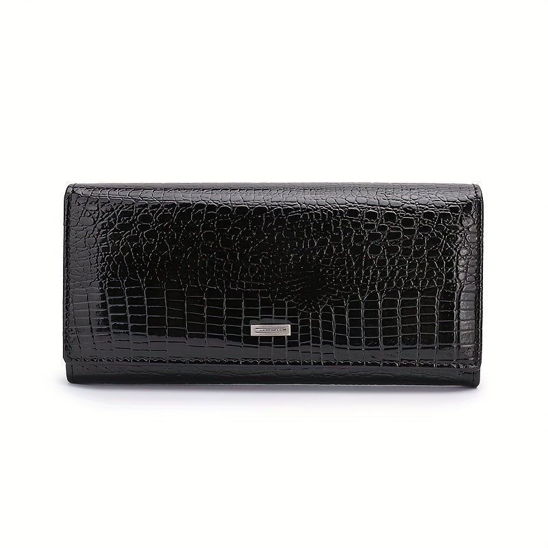 Crocodile Print Leather Wallet & Handbag Set