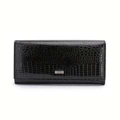 Crocodile Print Leather Wallet & Handbag Set