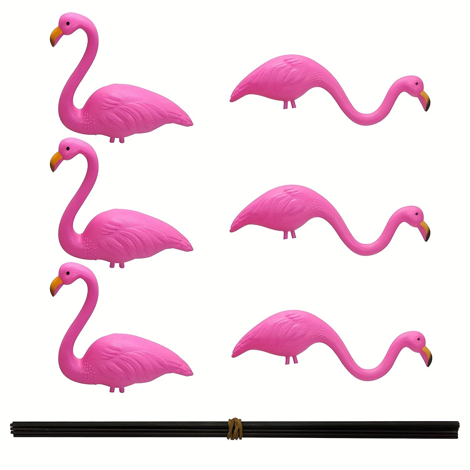 Small Pink Flamingo Yard Ornament Stakes Mini Lawn Plastic Flamingo Statue