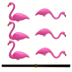 Small Pink Flamingo Yard Ornament Stakes Mini Lawn Plastic Flamingo Statue