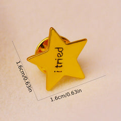 Star Cuff Brooch Enamel Pin