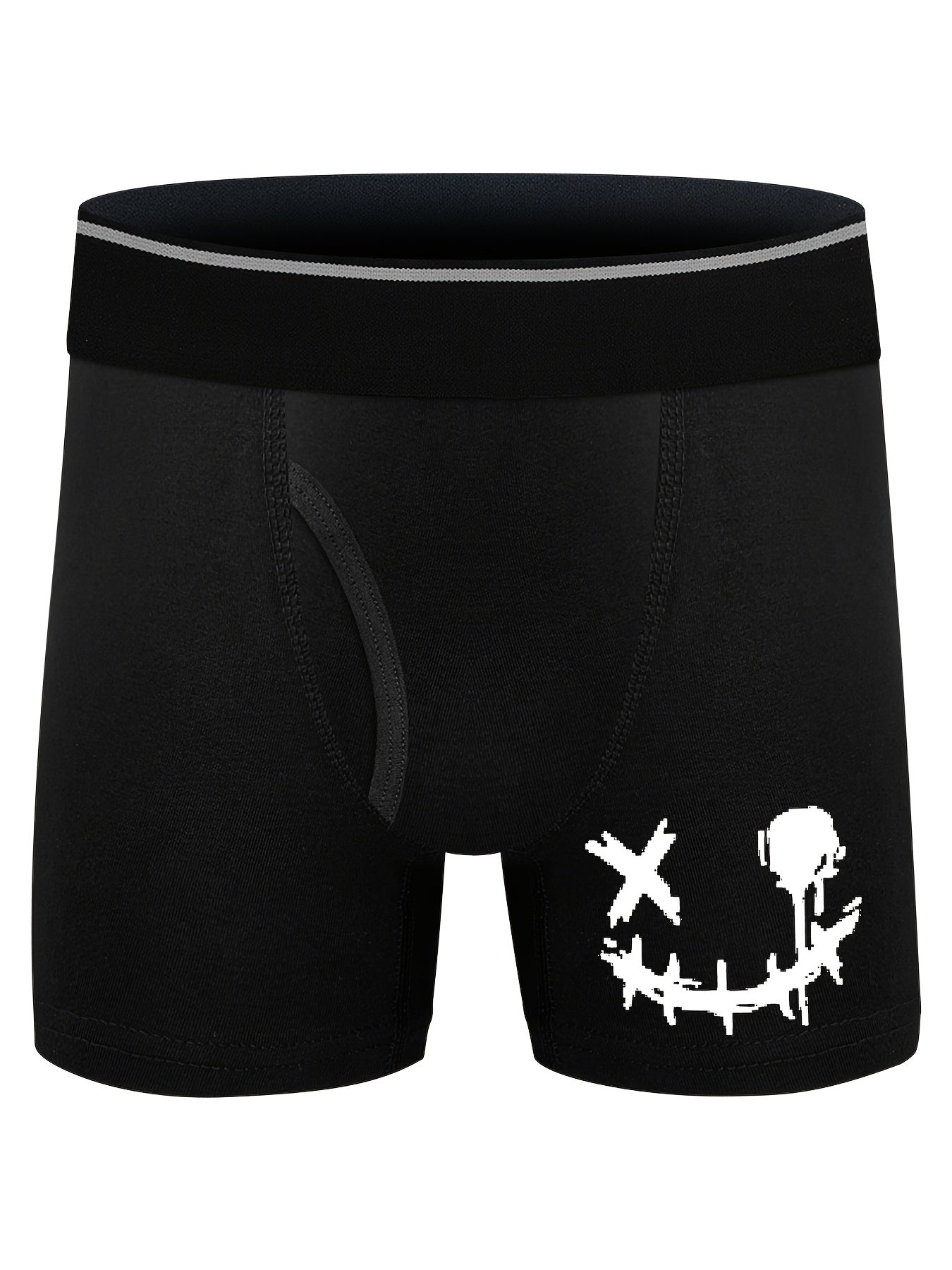 5pcs Boys Smiling Face Boxer Briefs Soft Comfortable Underwear