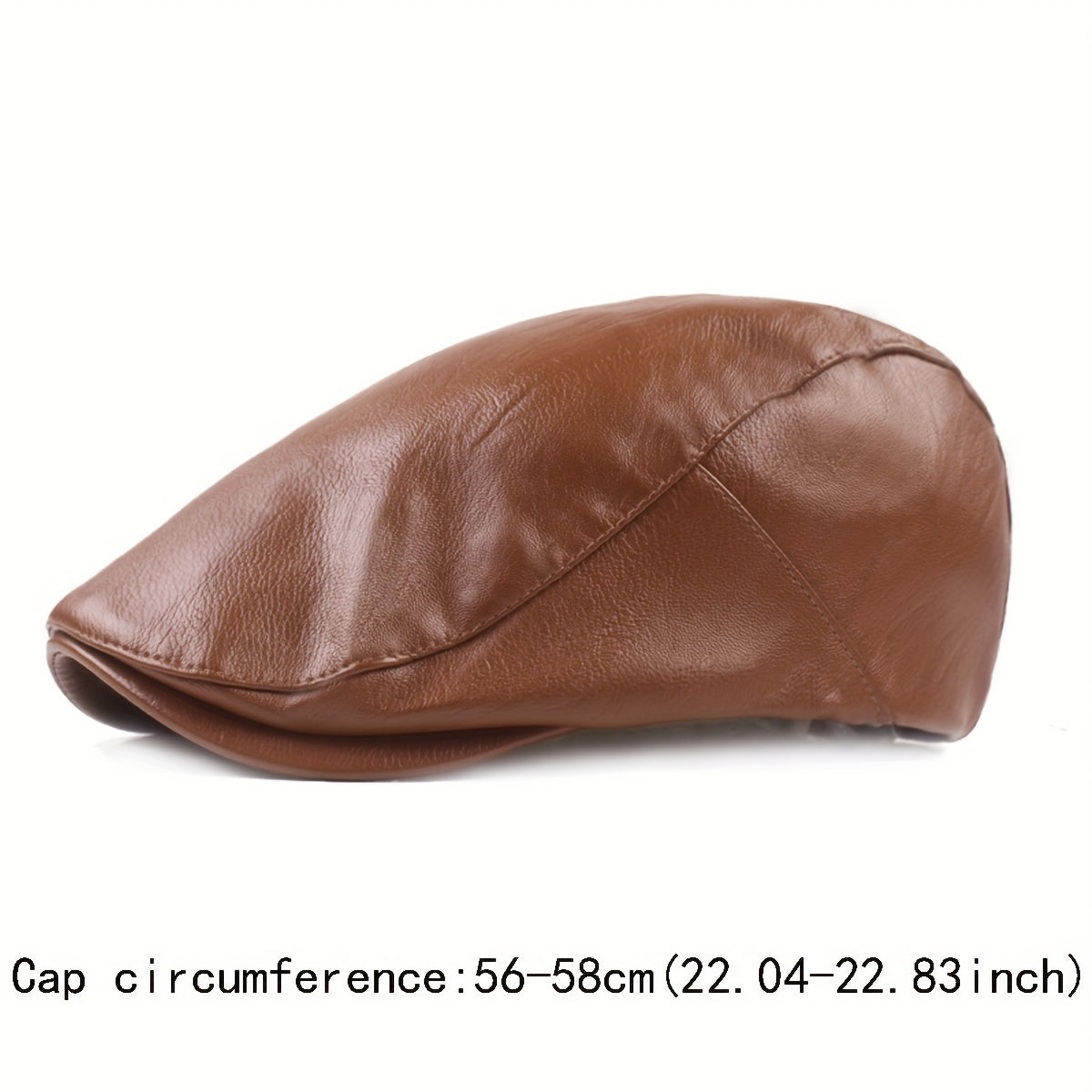 Leather Beret Hat Vintage Flat Caps Solid Cap