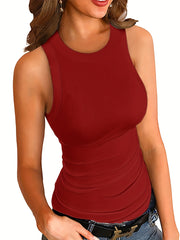 Casual Crew Neck Tank Top Sleeveless Summer
