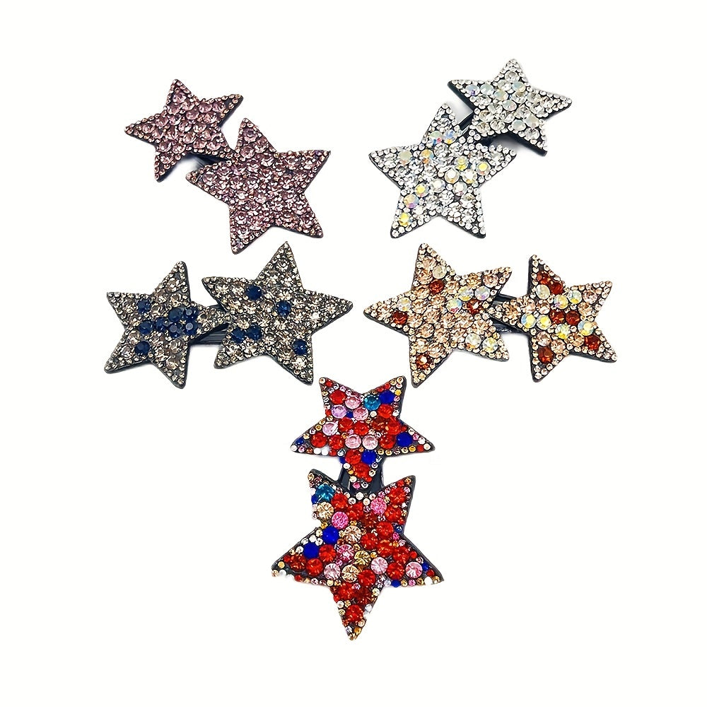 Rhinestones Star Hair Clips for Girls