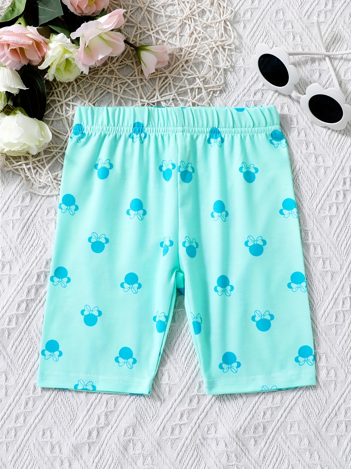 Kid Girl's Bow Graphic Cropped Leggings