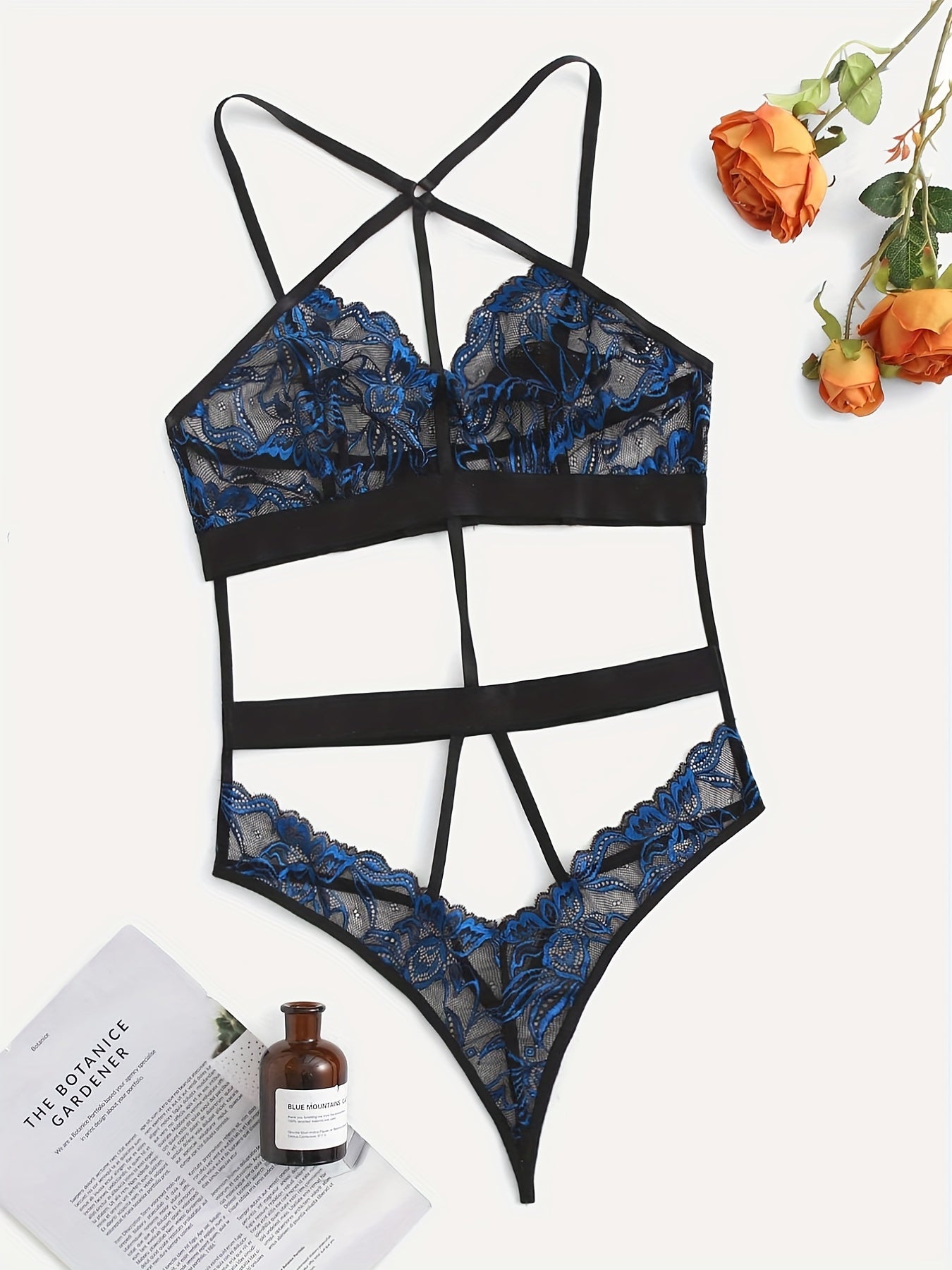 Sexy Floral Embroidered Lace Bodysuit