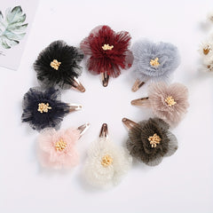 2pcs Mesh Flowers Hair Clips Head Jewelry for Girls