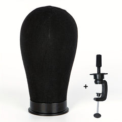 Colorful Canvas Block Head with Mount Hole & Wig Stand