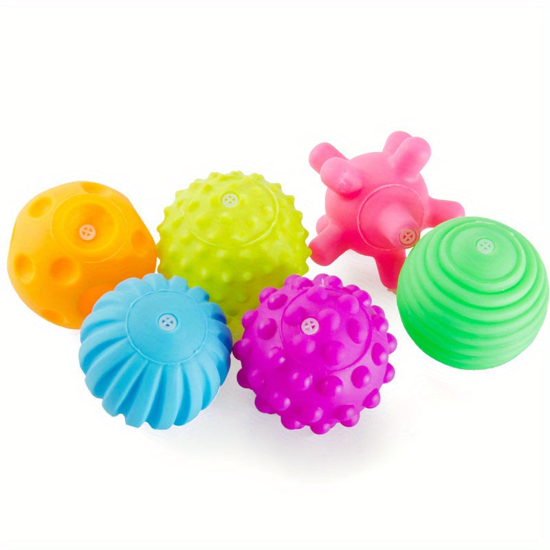 6pcs Texture Pinch Ball Rattle Balls Soft Touch Educational Toys