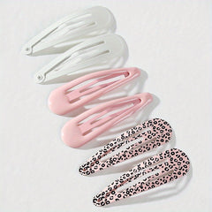 6pcs Y2K Snap Clip Glitter Zabra Hair Clip for Women Girls