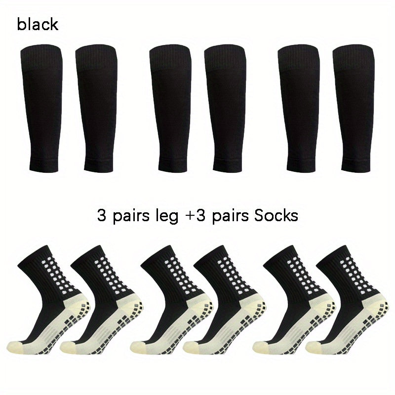 6 Pairs Sports Soccer Socks Breathable Sweat Absorbing Leg Cover