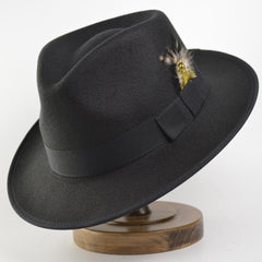 Tweed Jazz Hat Warm Bow Fedora
