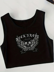 Graphic Print Tank Top 4 Pack Sexy Crew Neck Summer Sleeveless Top