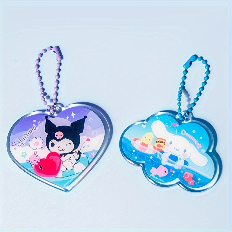Cartoon Cat Dog Bag Acrylic Keychain