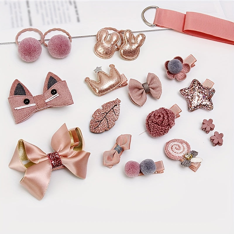 18pcs Princess Crown Hair Clip Set for Children
