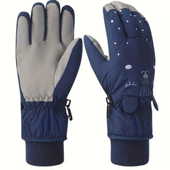 Kids Winter Waterproof Windproof Cartoon Padded Gloves