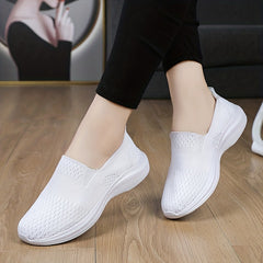 Women's Knit Slip On Sneakers Lightweight Running Shoes