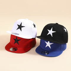 Hip Hop Wide Brim Hat with Star Embroidery