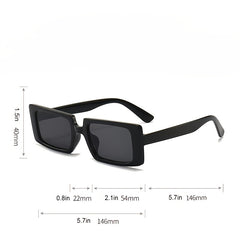 Y2K Vintage Rectangle Sunglasses Chunky Frame 90s Shades