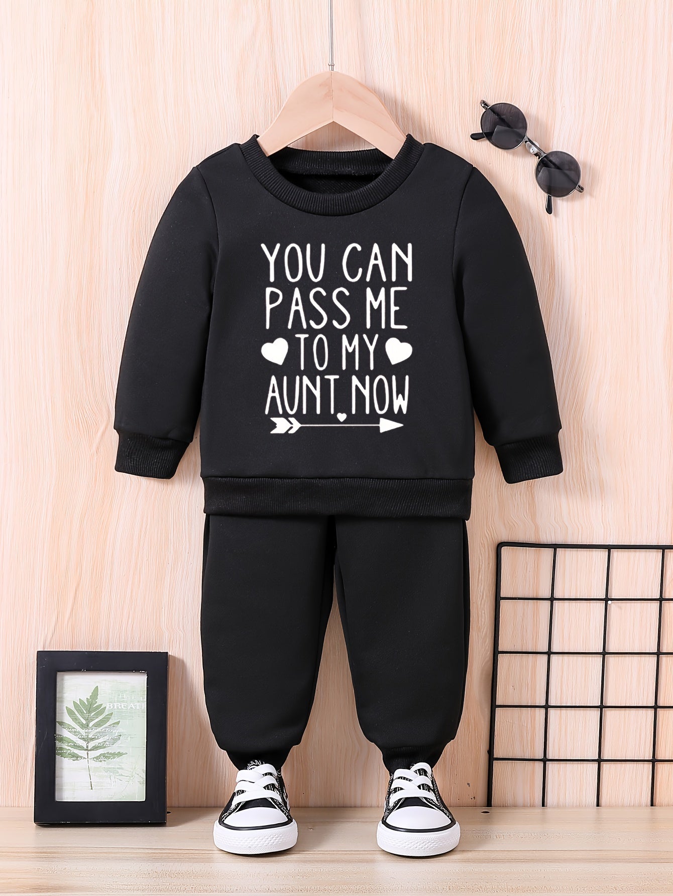 Baby Funny Print Casual Outfits Long Sleeve Sweatshirt Tops Pants